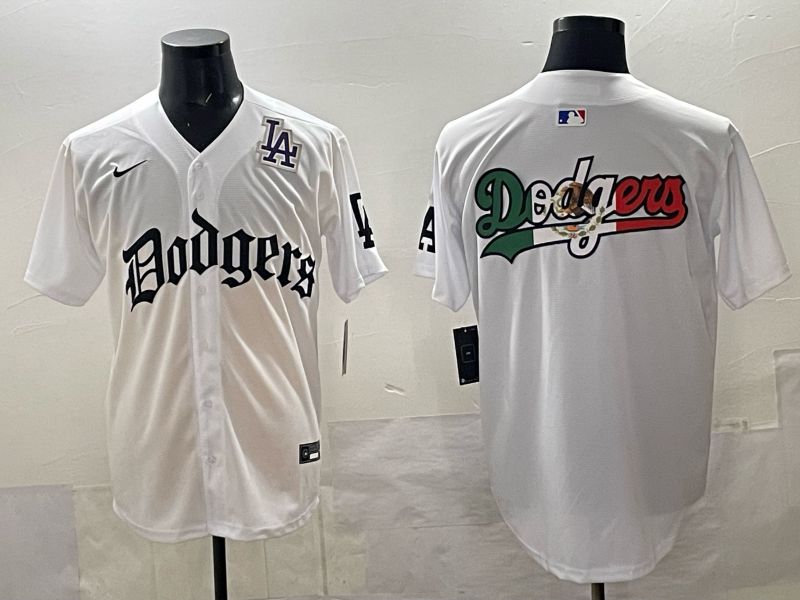 Men 2025 Los Angeles Dodgers Blank White 7th generations Joint Name Nike MLB Jersey style 08